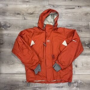 Helly Hansen Jacket Mens Medium Red Helly Tech Hooded Ski Snowboard Waterproof